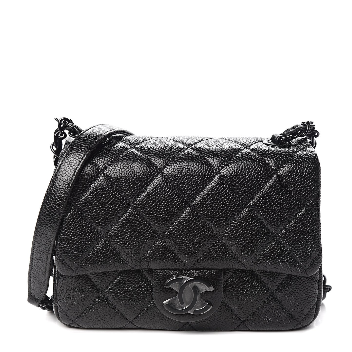 Caviar Quilted Incognito Mini Square Flap Black