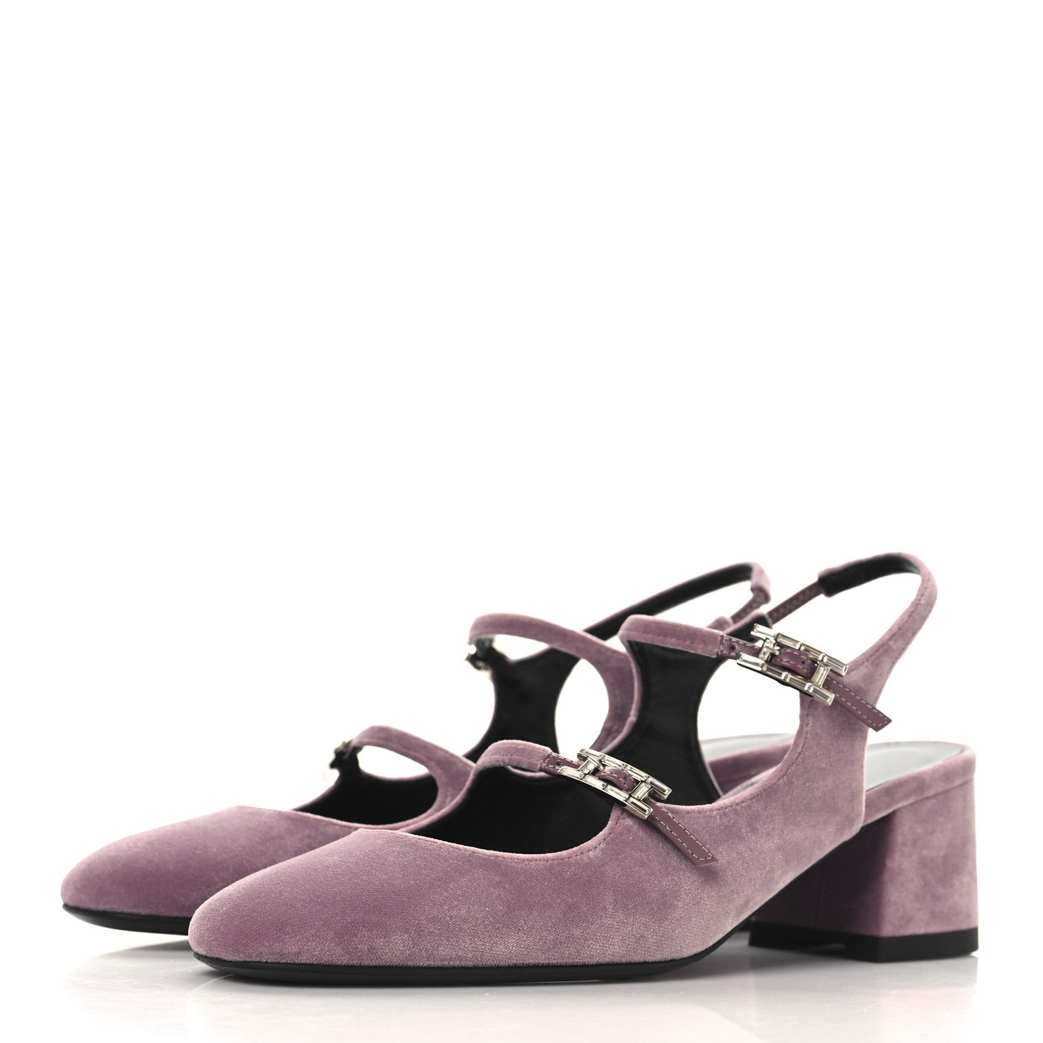 Hermes Velvet Jackie 50 Pumps 36.5 Bruyere 4 of 10