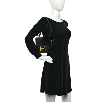 Hermes Shiny Niloticus Crocodile Constance 23 Black 2 of 9