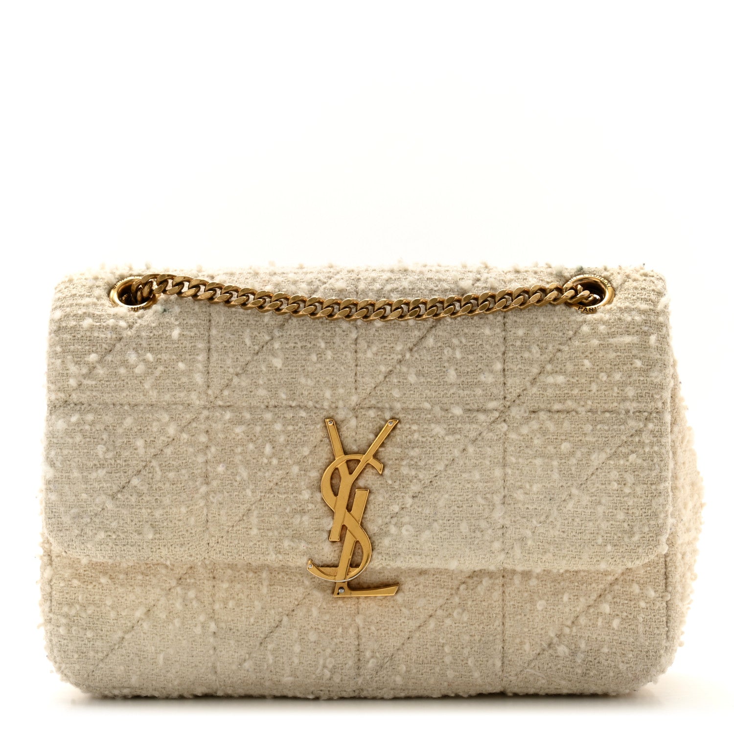 Saint Laurent Boucle Tweed Patchwork Monogram Medium Jamie Baguette Craie 1 of 13