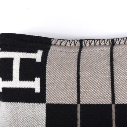 Hermes Wool Cashmere Avalon III Pillow PM Ecru Black 6 of 6