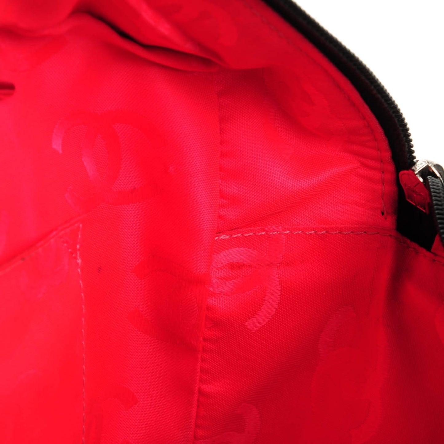 Calfskin Quilted Large Cambon Multipocket Reporter Black White