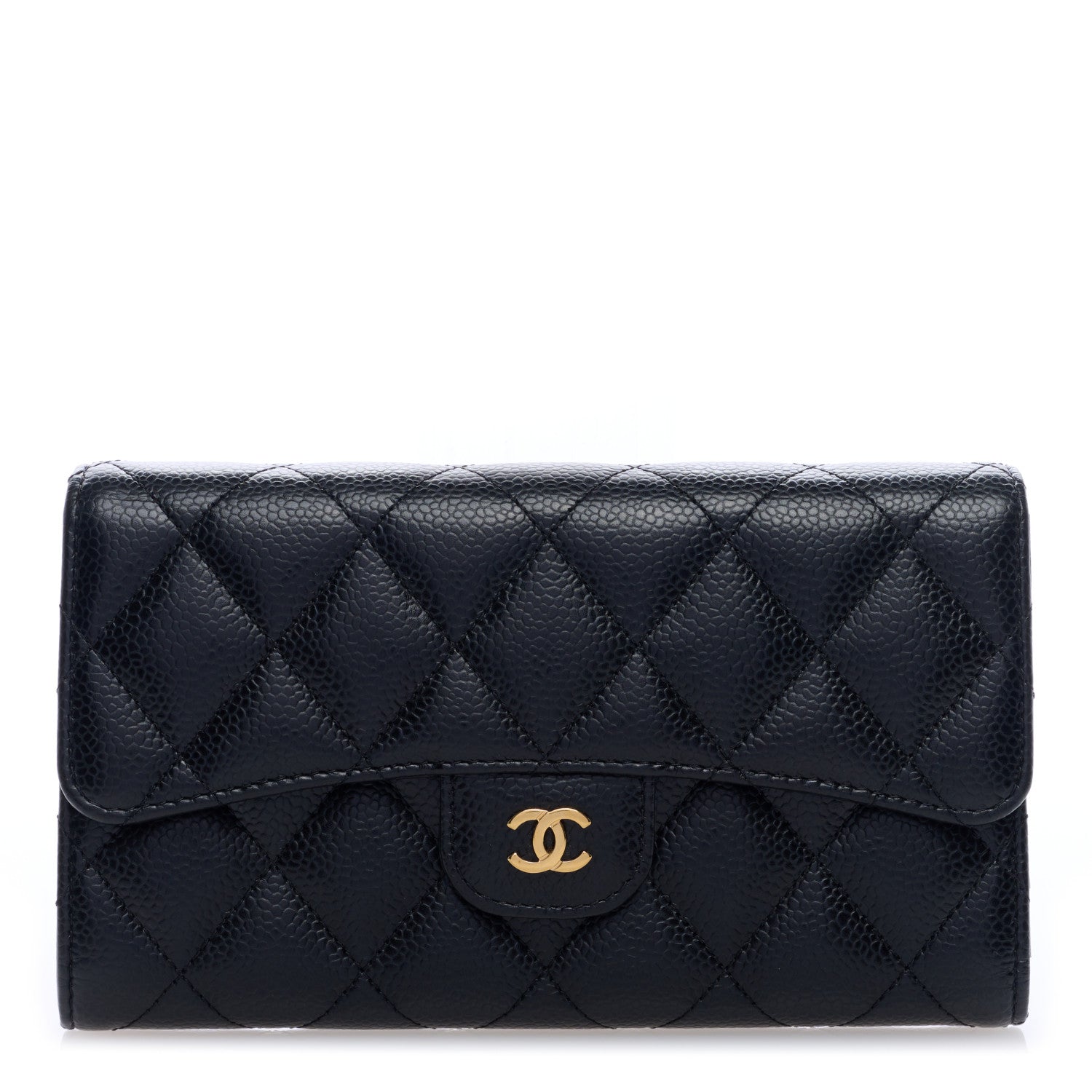 Chanel Caviar Quilted Long Flap Wallet Black 1 of 7