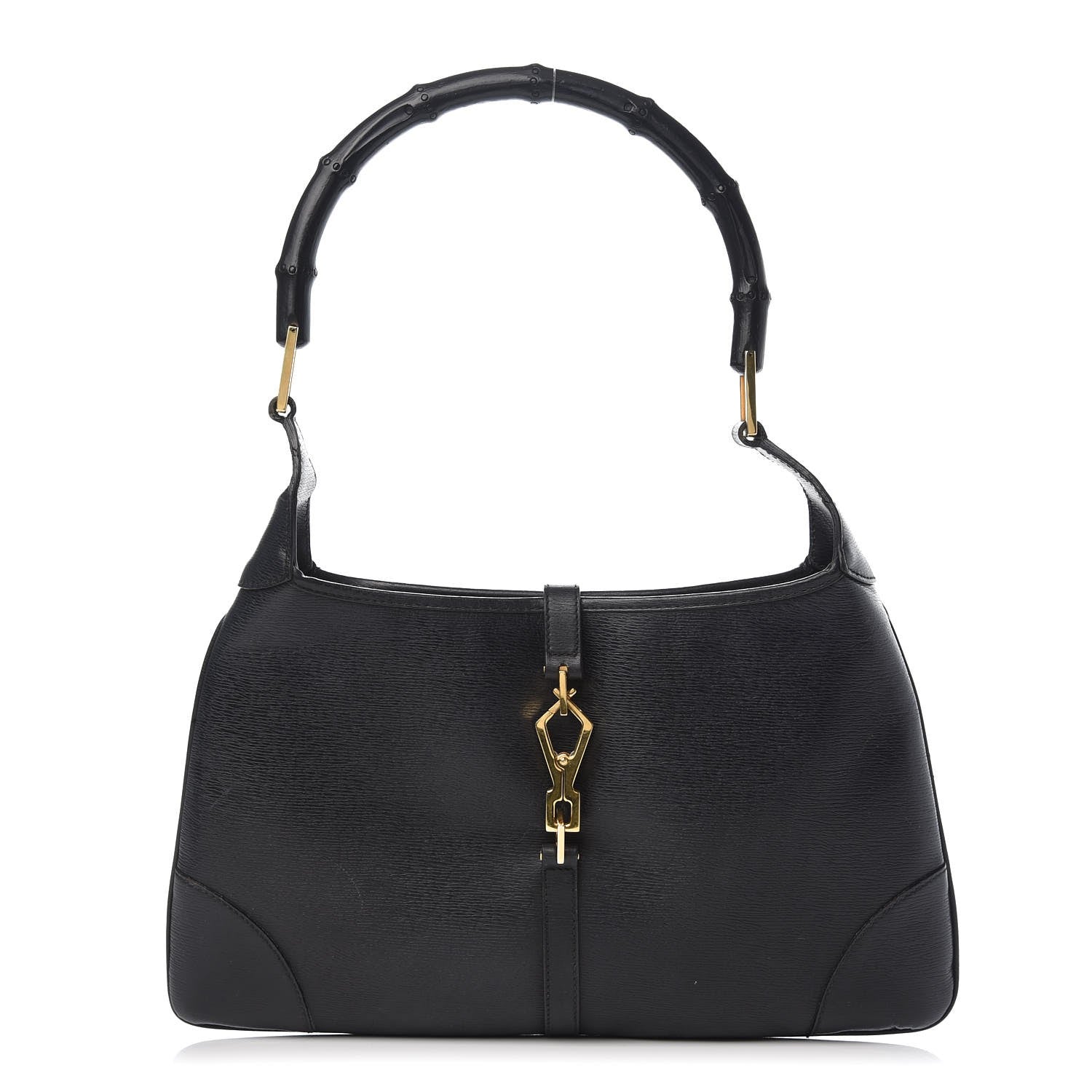 Gucci Calfskin Lobster Clasp Lock Jackie O Hobo Black 1 of 9
