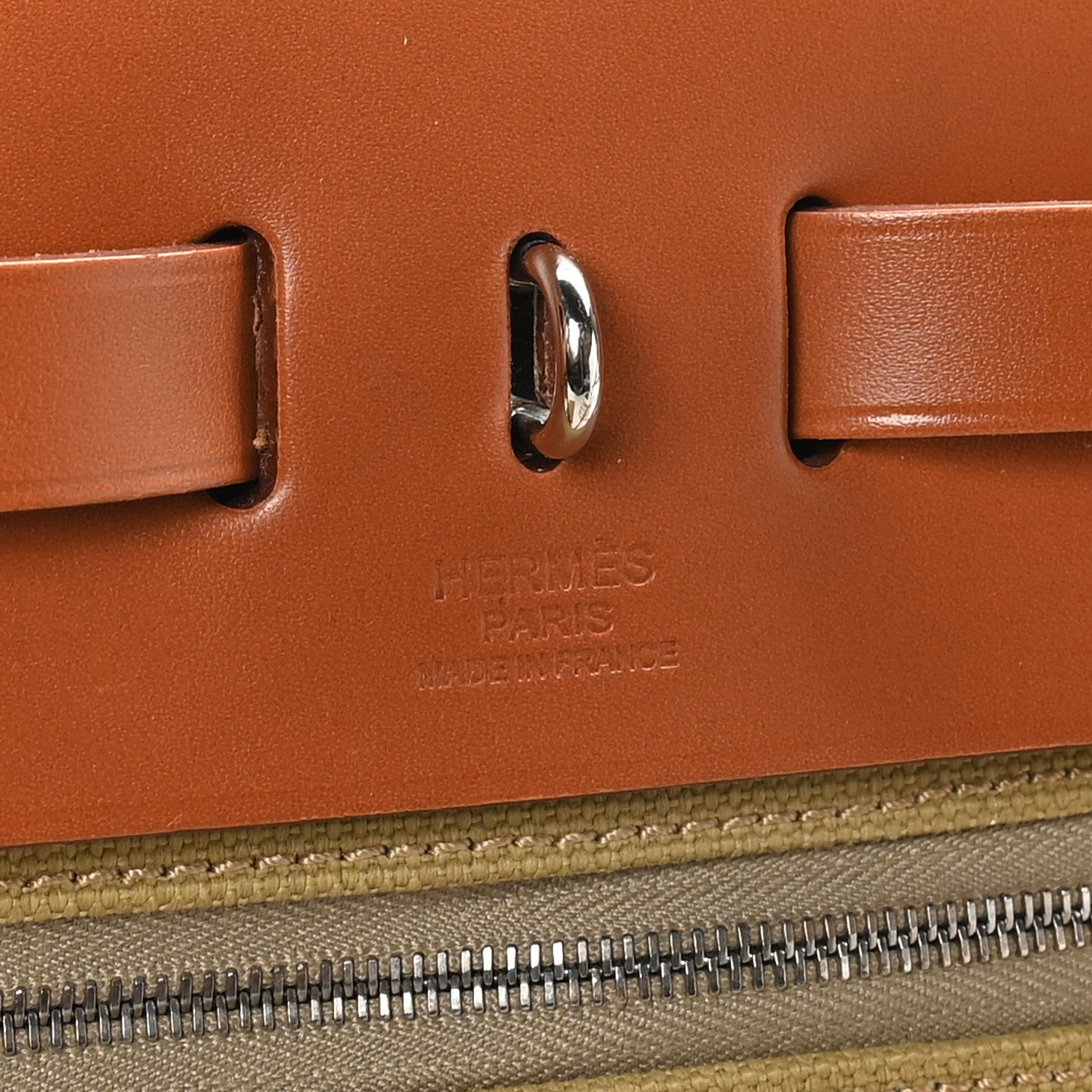 Hermes Military Toile Vache Hunter Herbag Zip Retourne 31 PM Poussiere Fauve 7 of 11