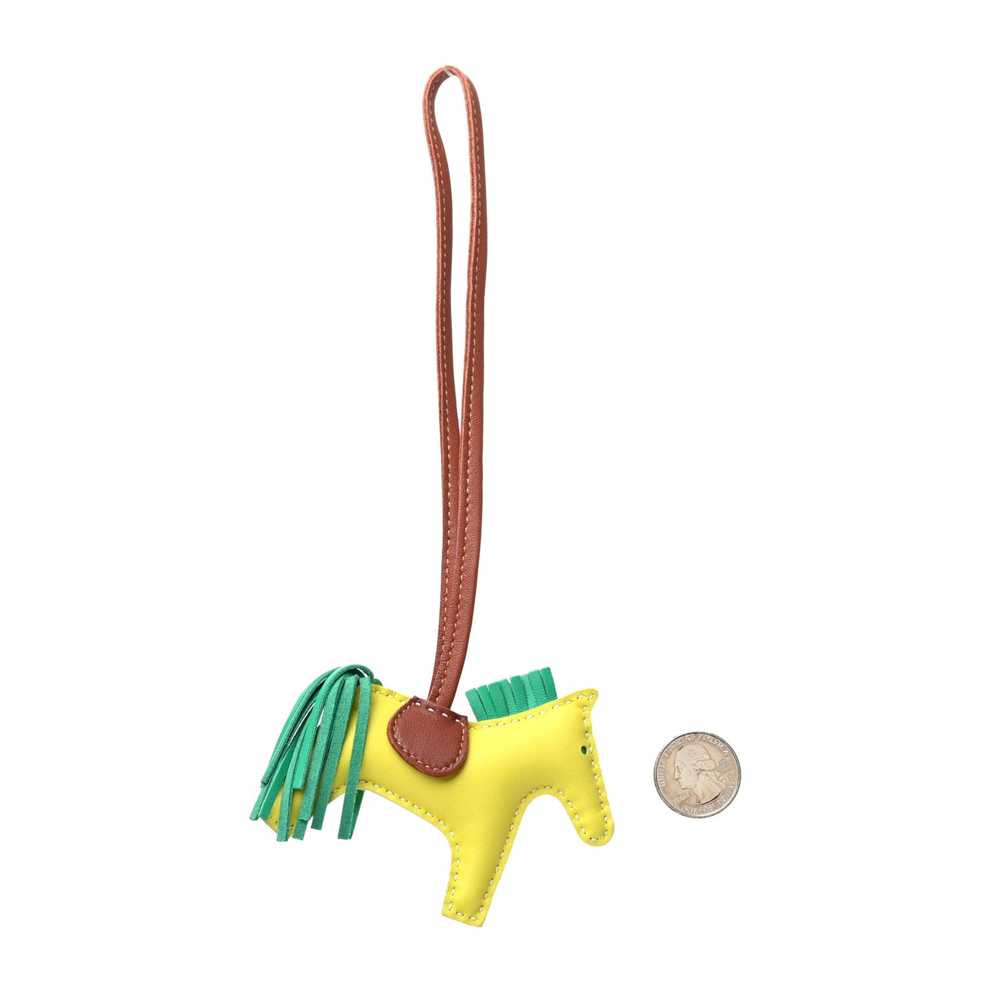 Milo Lambskin Grigri Rodeo Horse Bag Charm PM Lime Cactus Gold