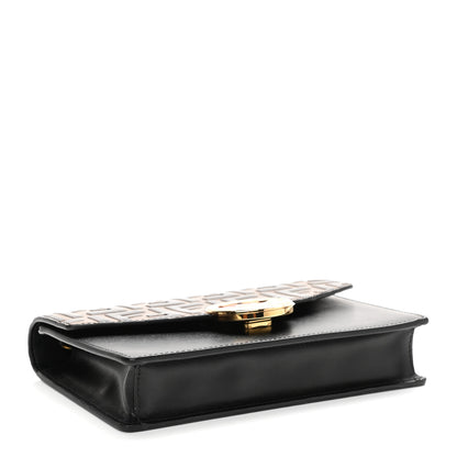Fendi Vitello Liberty F is Fendi Bi-Color FF 1974 Embossed Medium Envelope Wallet On Chain Black Maya 4 of 10