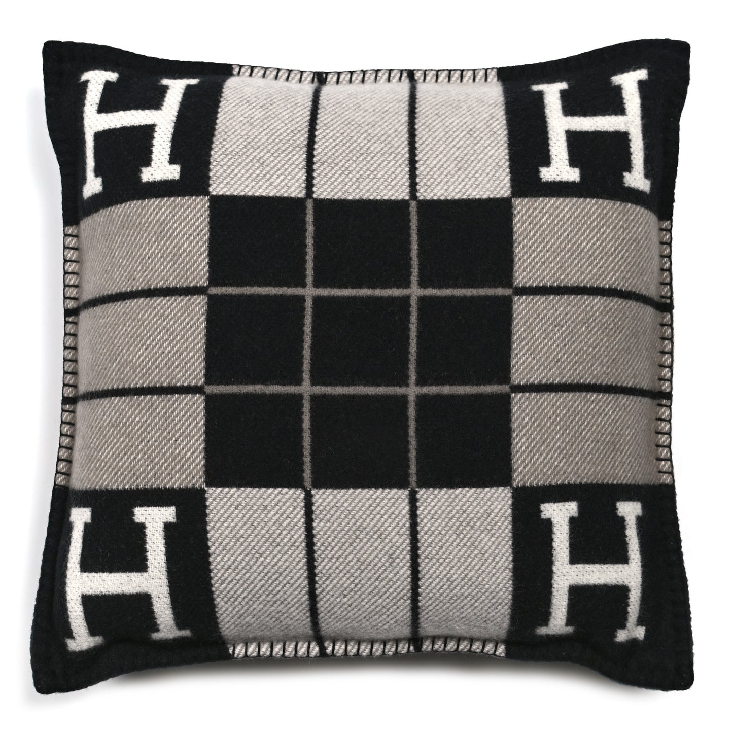 Wool Cashmere Avalon III Pillow PM Ecru Black
