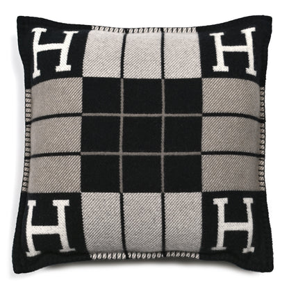 Hermes Wool Cashmere Avalon III Pillow PM Ecru Black 1 of 3