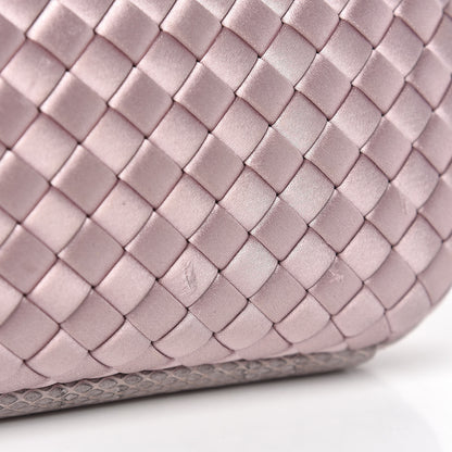 Bottega Veneta Satin Intreccio Impero Ayers Knot Clutch Lilac 10 of 10
