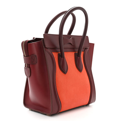 Celine Bullhide Calfskin Micro Bi-Color Luggage Vermillion 3 of 13