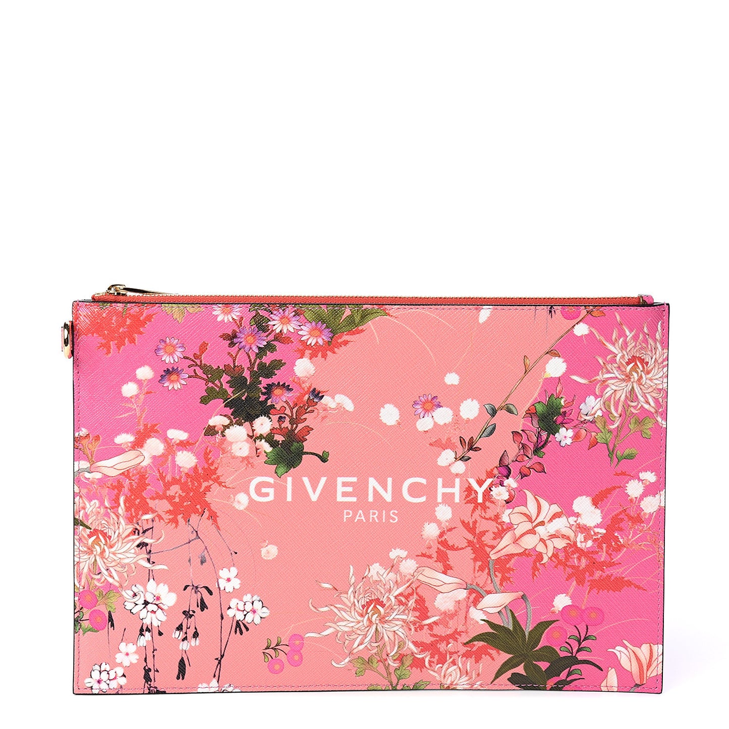 Coated Canvas Floral Print Medium Iconic Pouch Pink