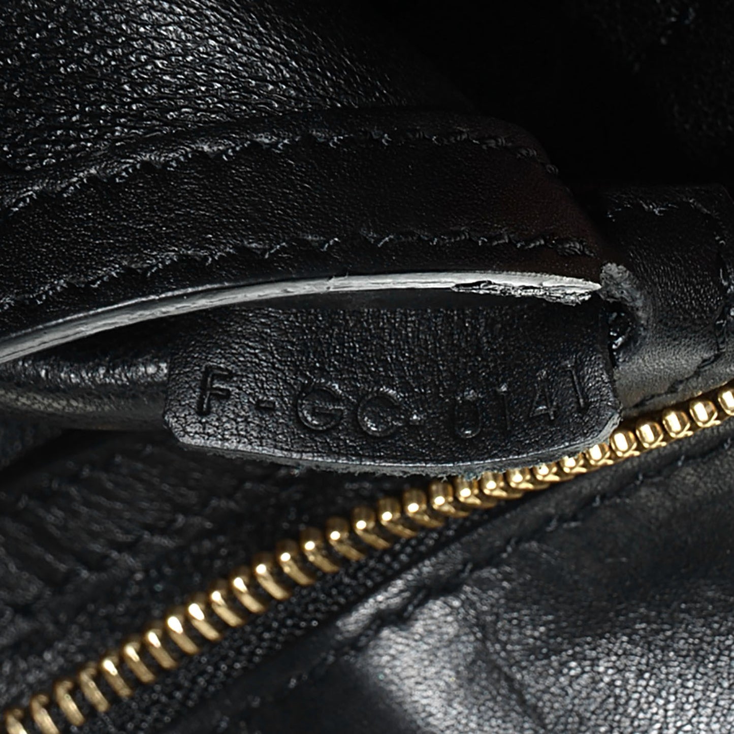 Crocodile Embossed Medium Trapeze Black