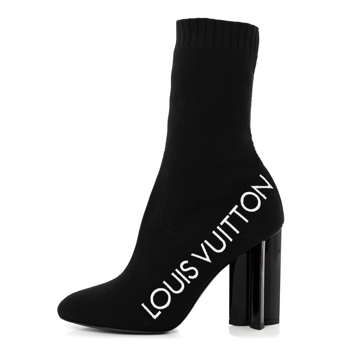 Stretch Fabric Silhouette Ankle Boots 36.5 Black