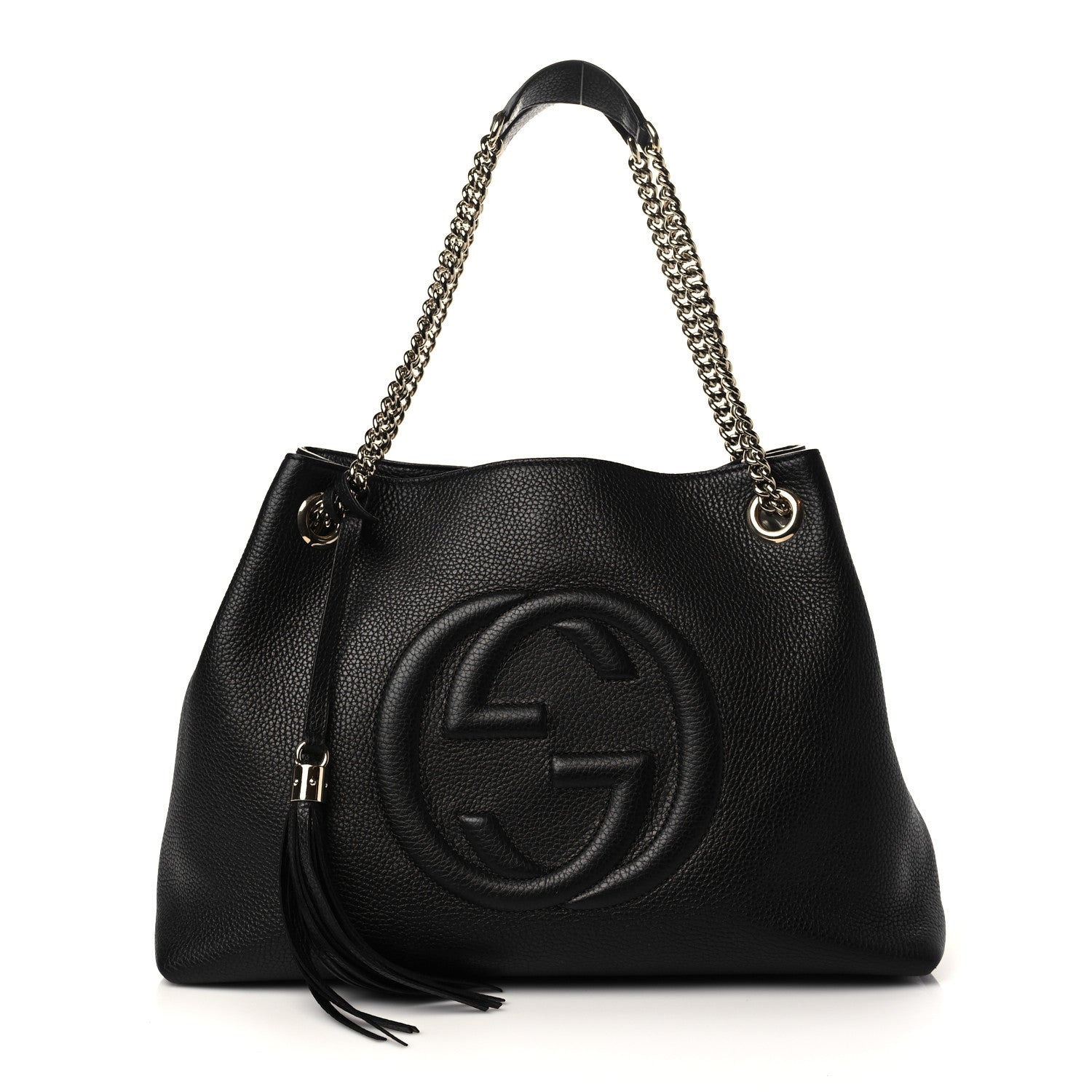Gucci Pebbled Calfskin Medium Soho Chain Shoulder Bag Black 1 of 8