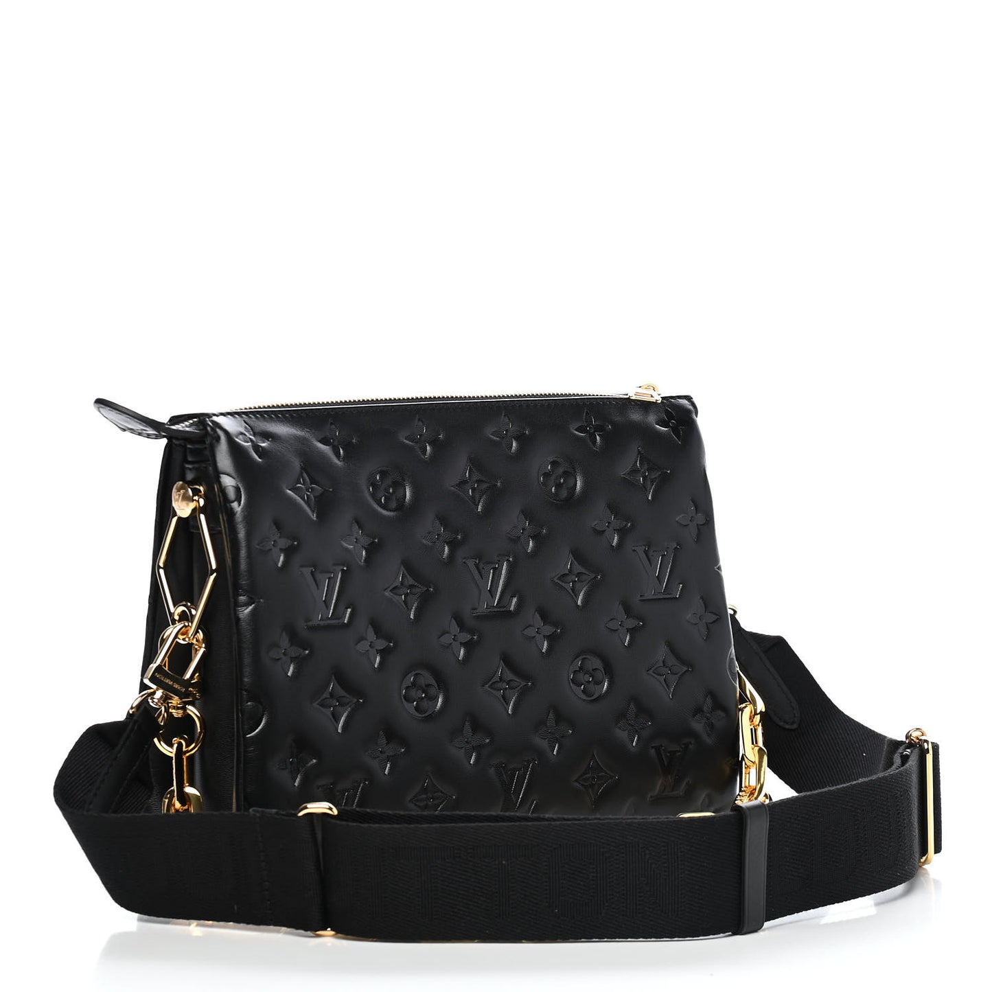 Lambskin Embossed Monogram Coussin PM Black
