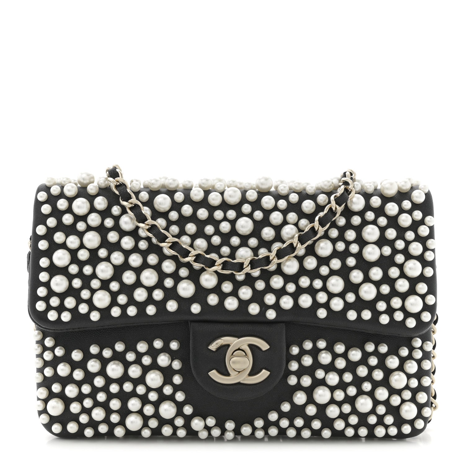 Chanel Lambskin Pearls Flap Black 1 of 10