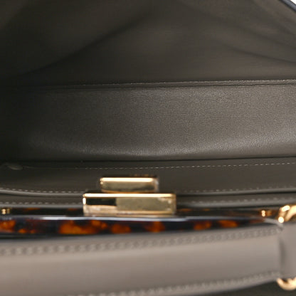 Fendi Vitello Seta Shiny Nappa Plexiglass Medium Peekaboo I SEE U Satchel Tortora 5 of 8