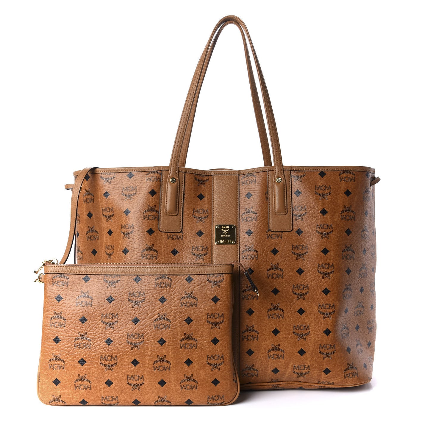 Visetos Large Liz Reversible Shopper Tote Cognac