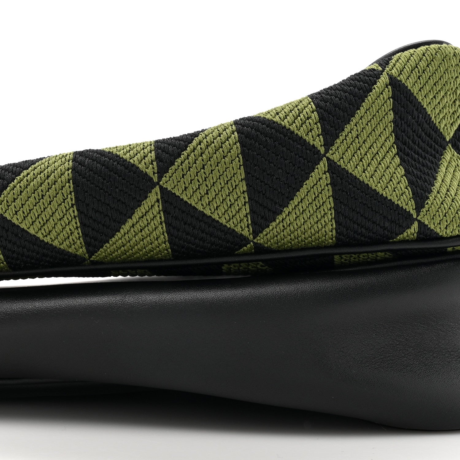 Prada Jacquard Calfskin Triangolo Symbole Embroidered Mini Triangle Double Bag Black Edera 10 of 10