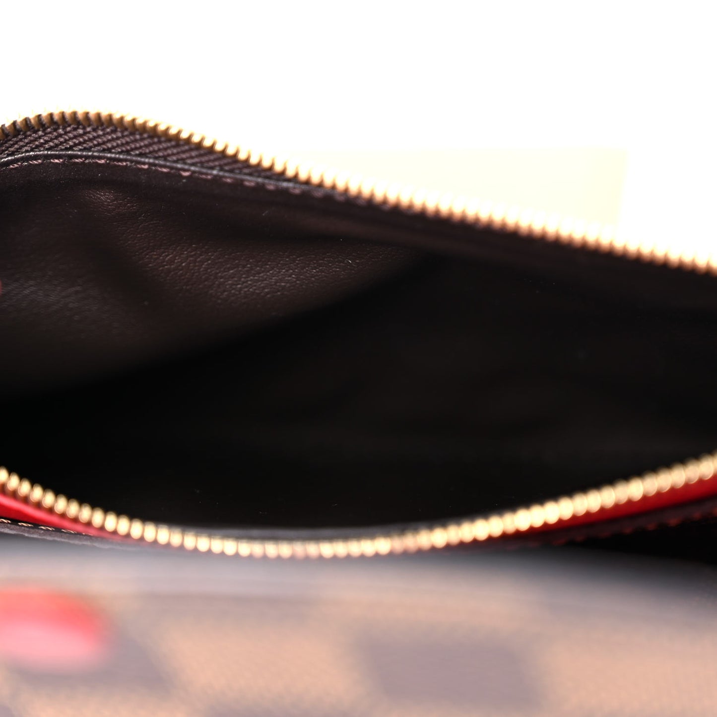 Damier Ebene Emilie Wallet Red