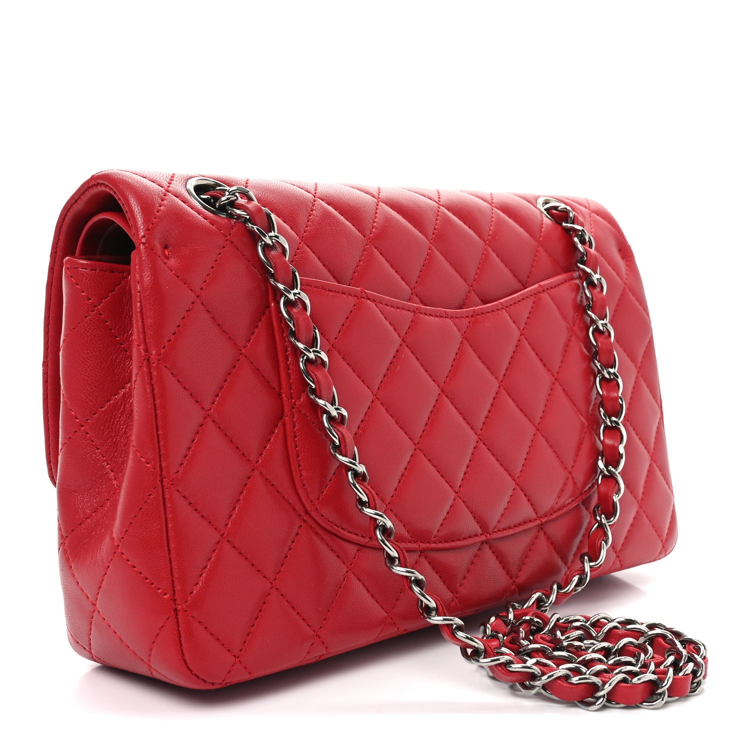 Chanel Lambskin Quilted Medium Double Flap Red 3 of 10