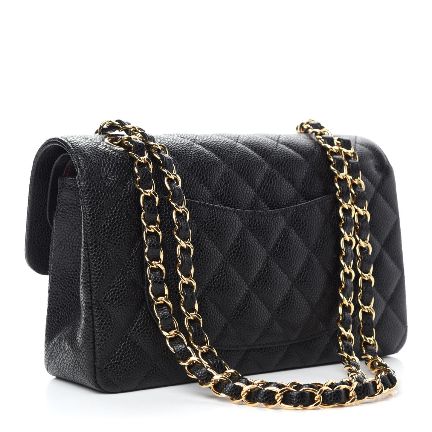 Caviar Quilted Small Double Flap Black