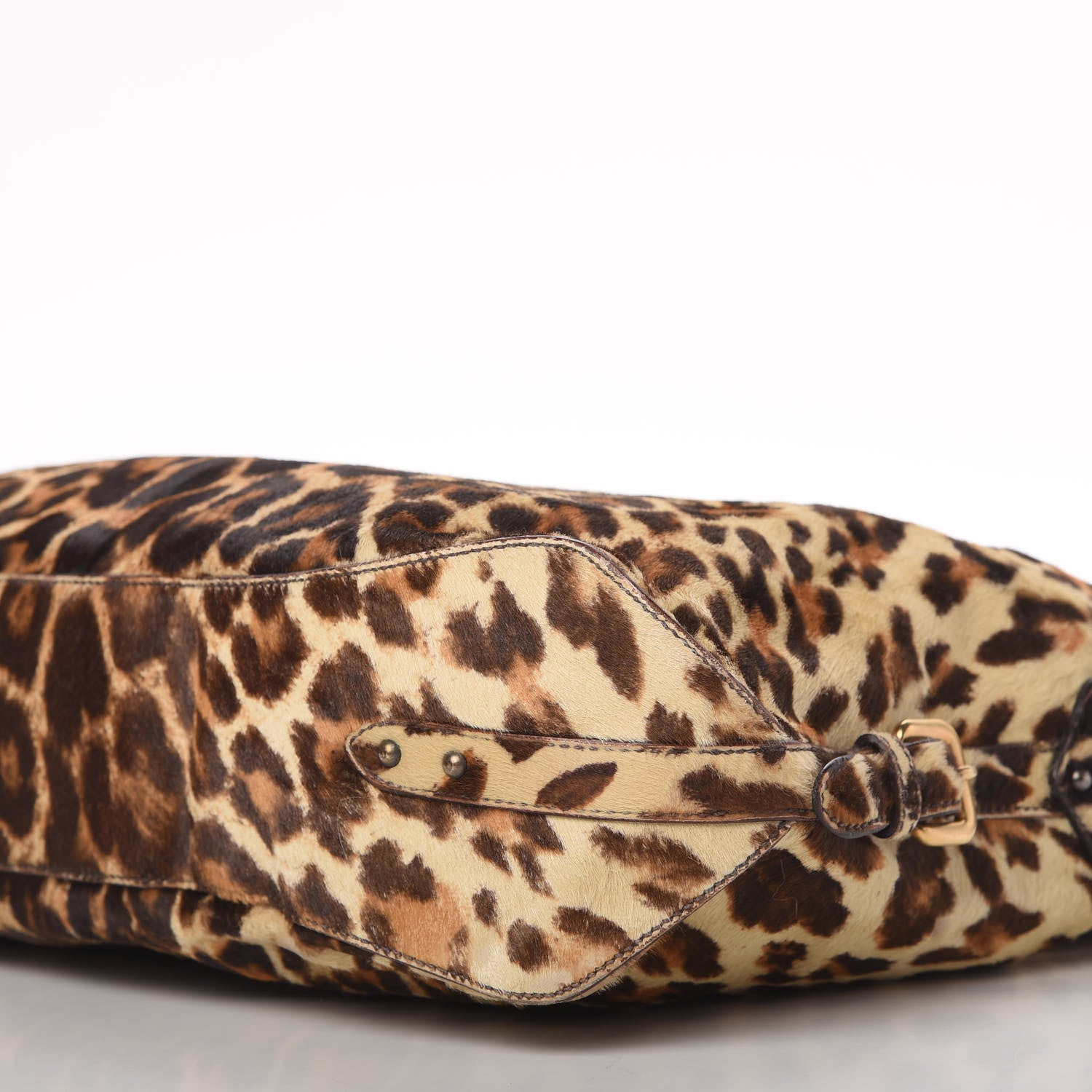 Prada Calf Hair Leopard Print Shoulder Bag Avorio 7 of 14