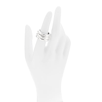 Chanel Sterling Silver Logo Set of 3 Stacking Ring 54 7 2 of 5