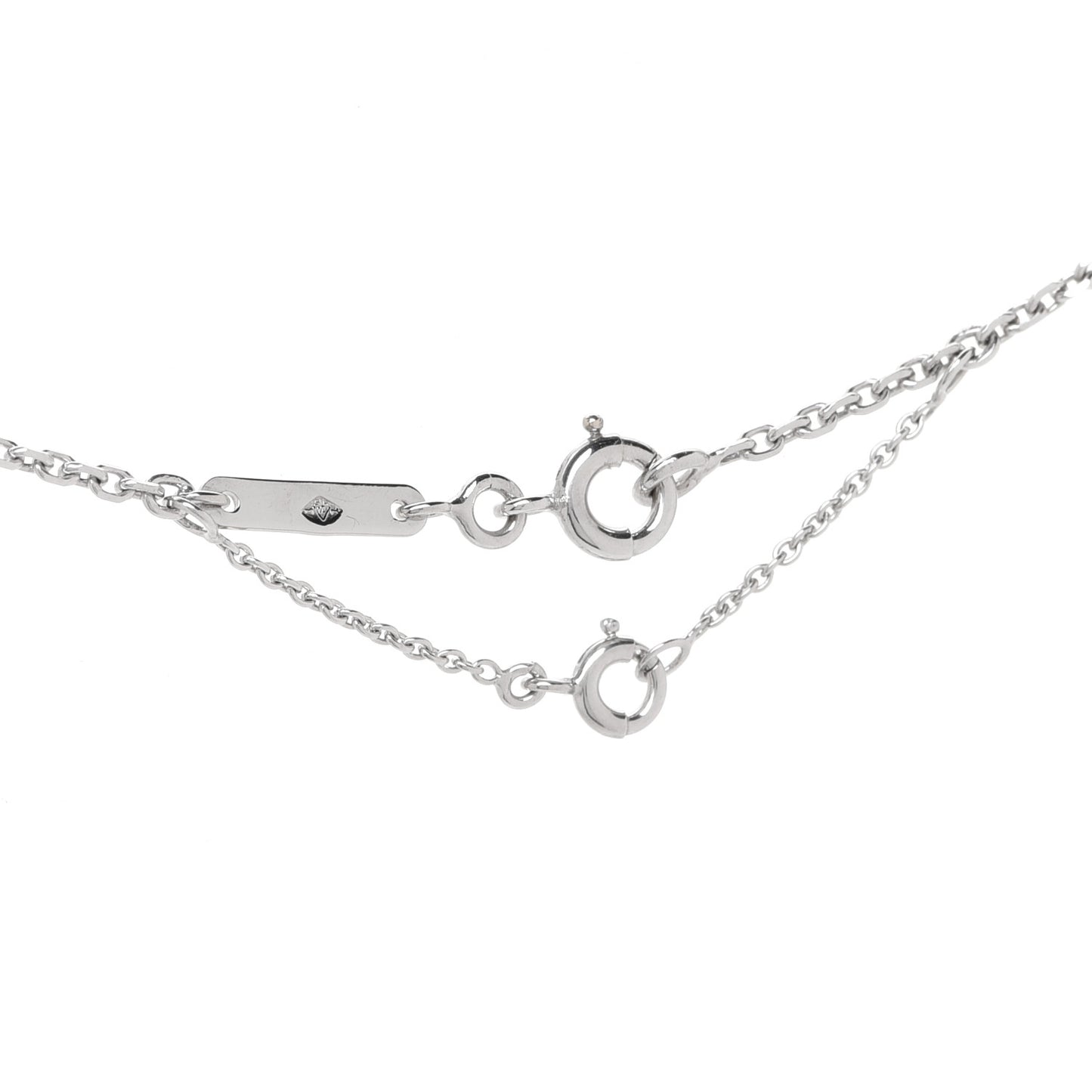 18K White Gold Diamond Small Hearts and Symbols Pendant Necklace
