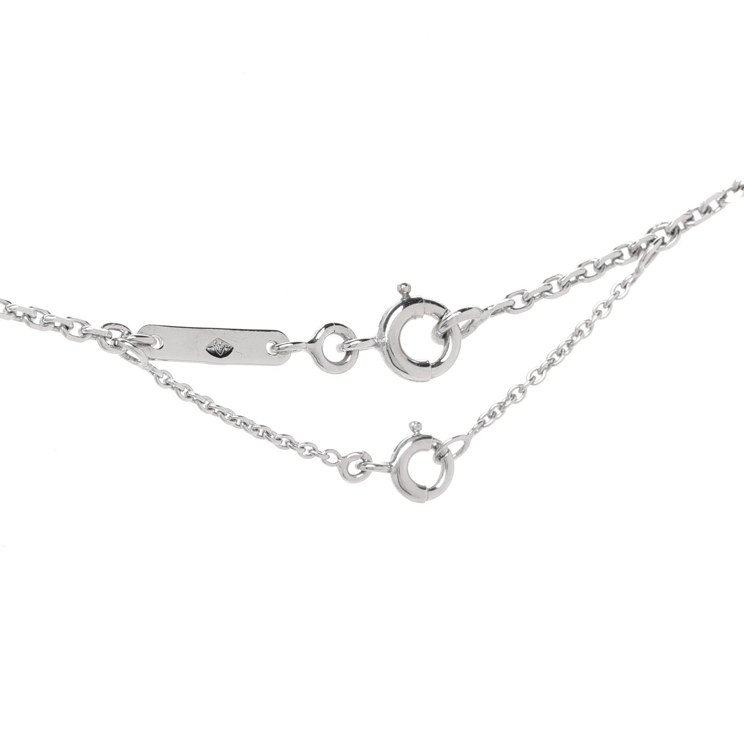 Cartier 18K White Gold Diamond Small Hearts and Symbols Pendant Necklace 5 of 5