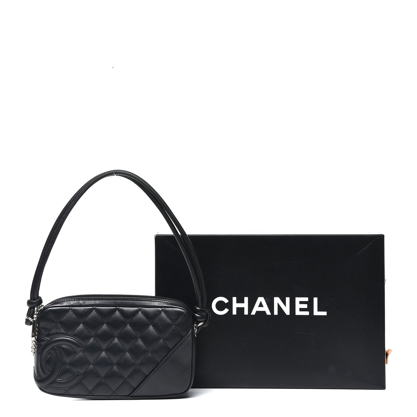 Calfskin Quilted Cambon Pochette Black