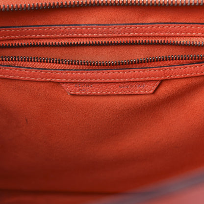 Celine Drummed Calfskin Mini Luggage Coquelicot 5 of 10