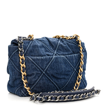 Chanel Denim Quilted Medium Chanel 19 Flap Blue 3 of 10