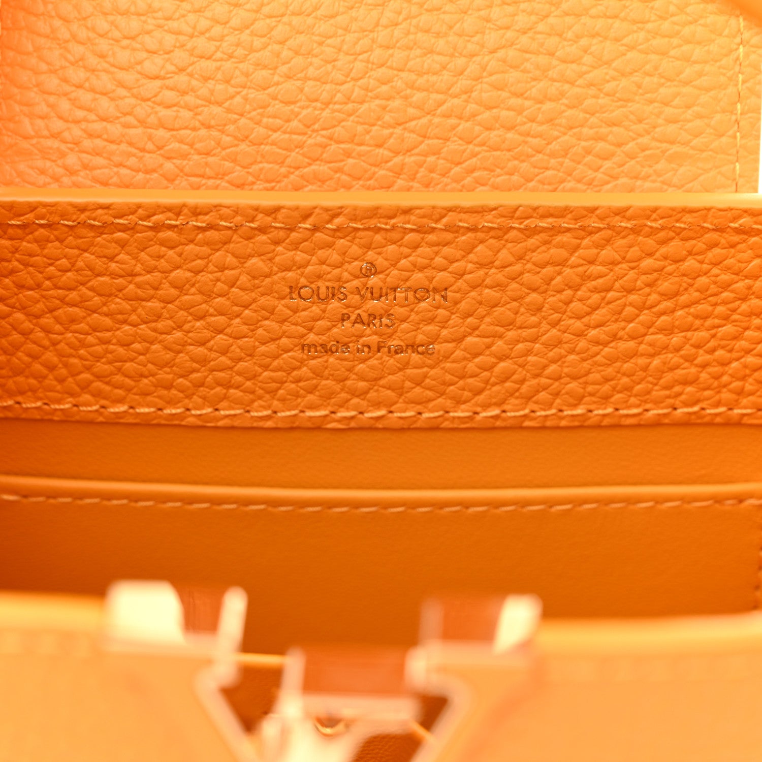 Louis Vuitton Taurillon Mini Capucines Sunbeam Yellow 6 of 10