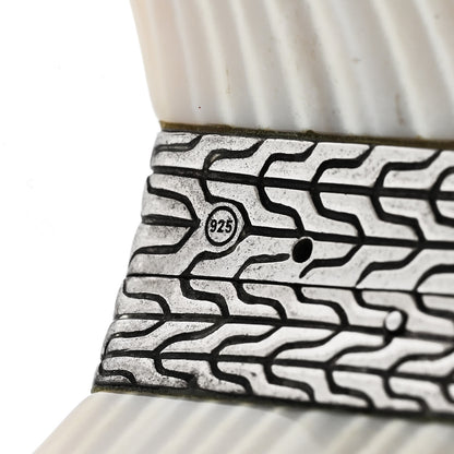 John Hardy Sterling Silver White Agate Cuff Bracelet 7 of 12