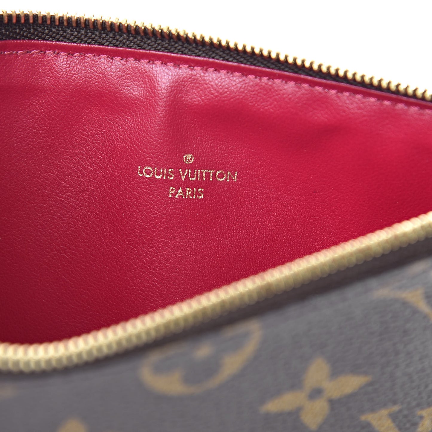 Monogram Felicie Chain Wallet Zippered Insert Fuchsia