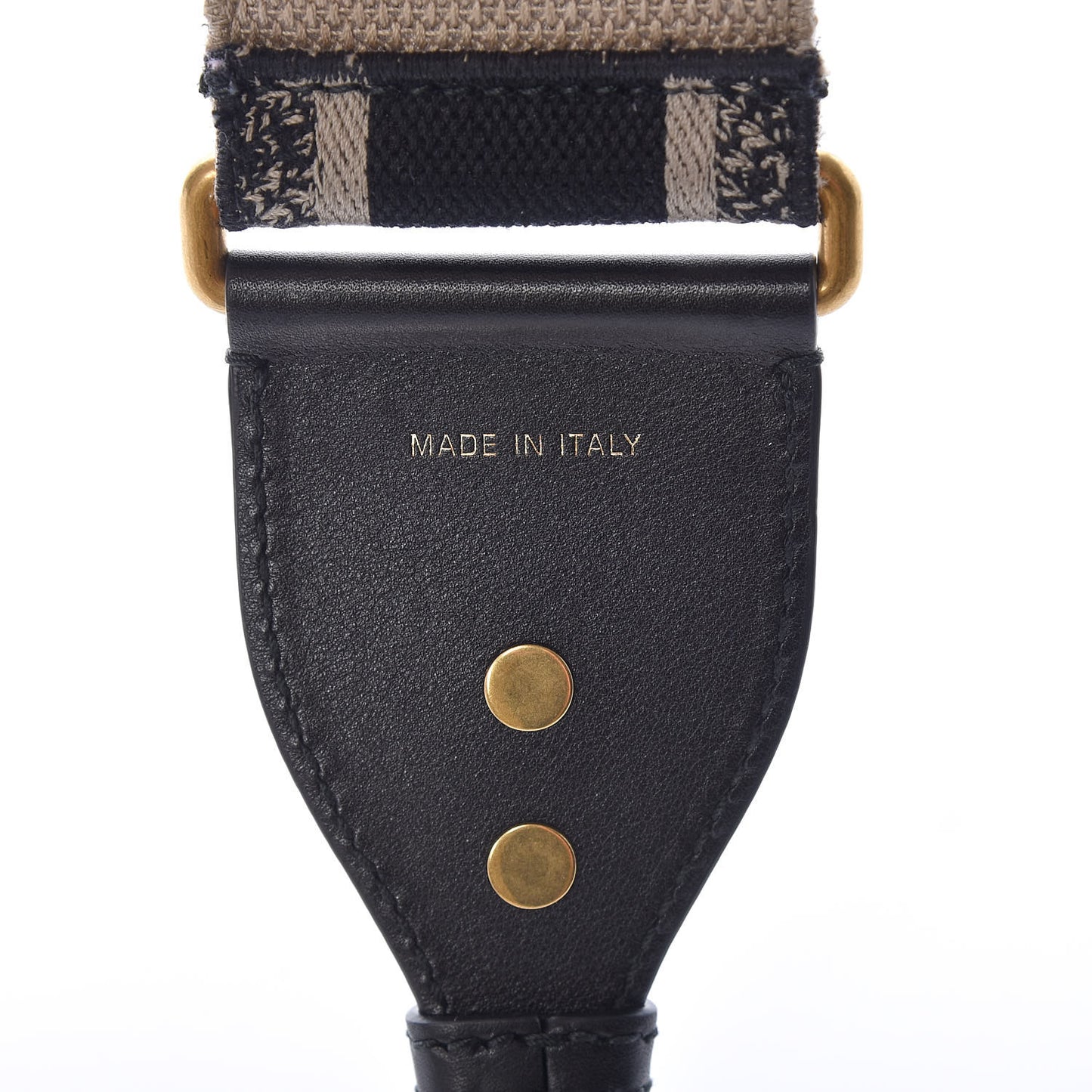 Canvas Embroidered Shoulder Strap Black