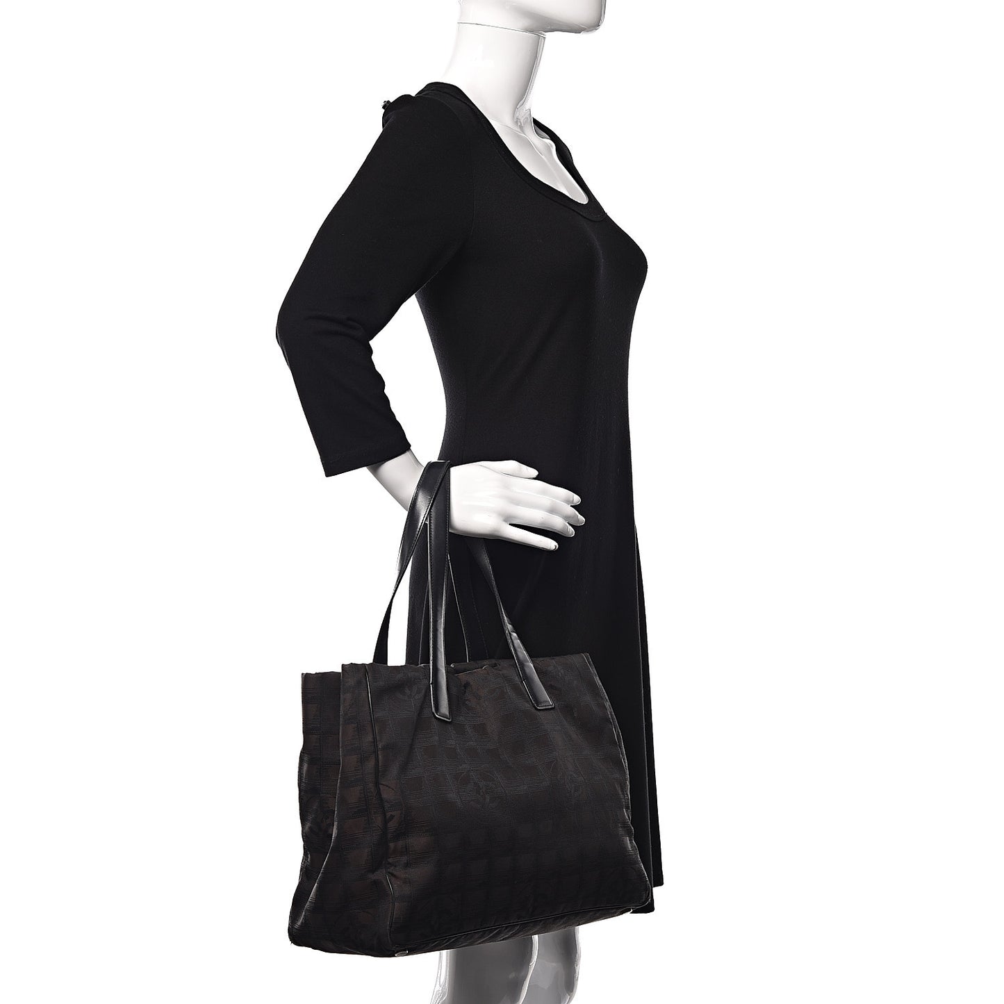 Nylon Large Travel Tote Black
