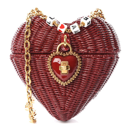 Dolce & Gabbana Painted Wicker Heart Box Rosso 1 of 9