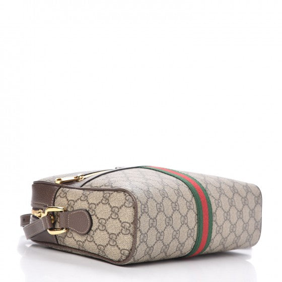 GG Supreme Monogram Web Small Ophidia Shoulder Bag Brown