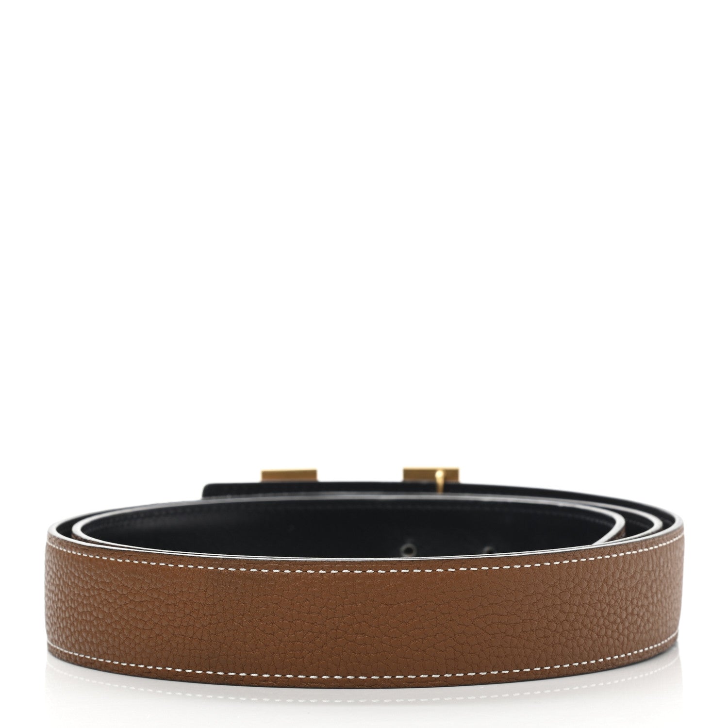 Hermes Box Togo 32mm H Belt Black Gold 2 of 18