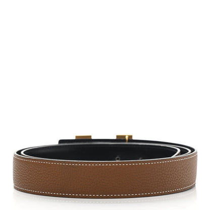 Hermes Box Togo 32mm H Belt Black Gold 2 of 18