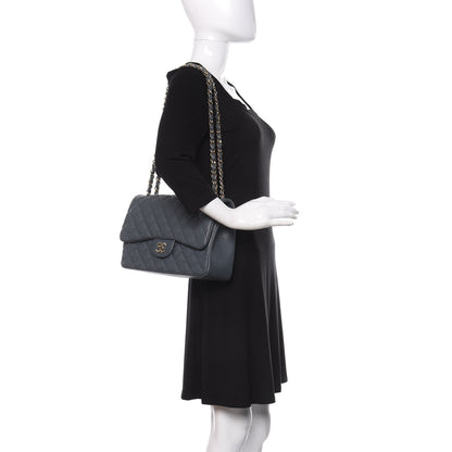 Chanel Caviar Quilted Jumbo Double Flap Dark Grey 2 of 11