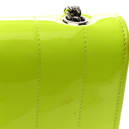 Saint Laurent Patent Calfskin Matelasse Monogram Vicky Chain Wallet Neon Yellow 13 of 18