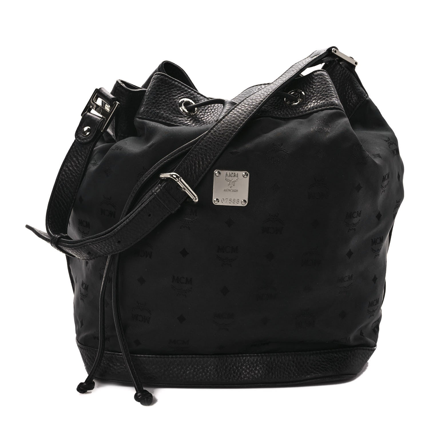 MCM Nylon Monogram Bucket Black 1 of 10
