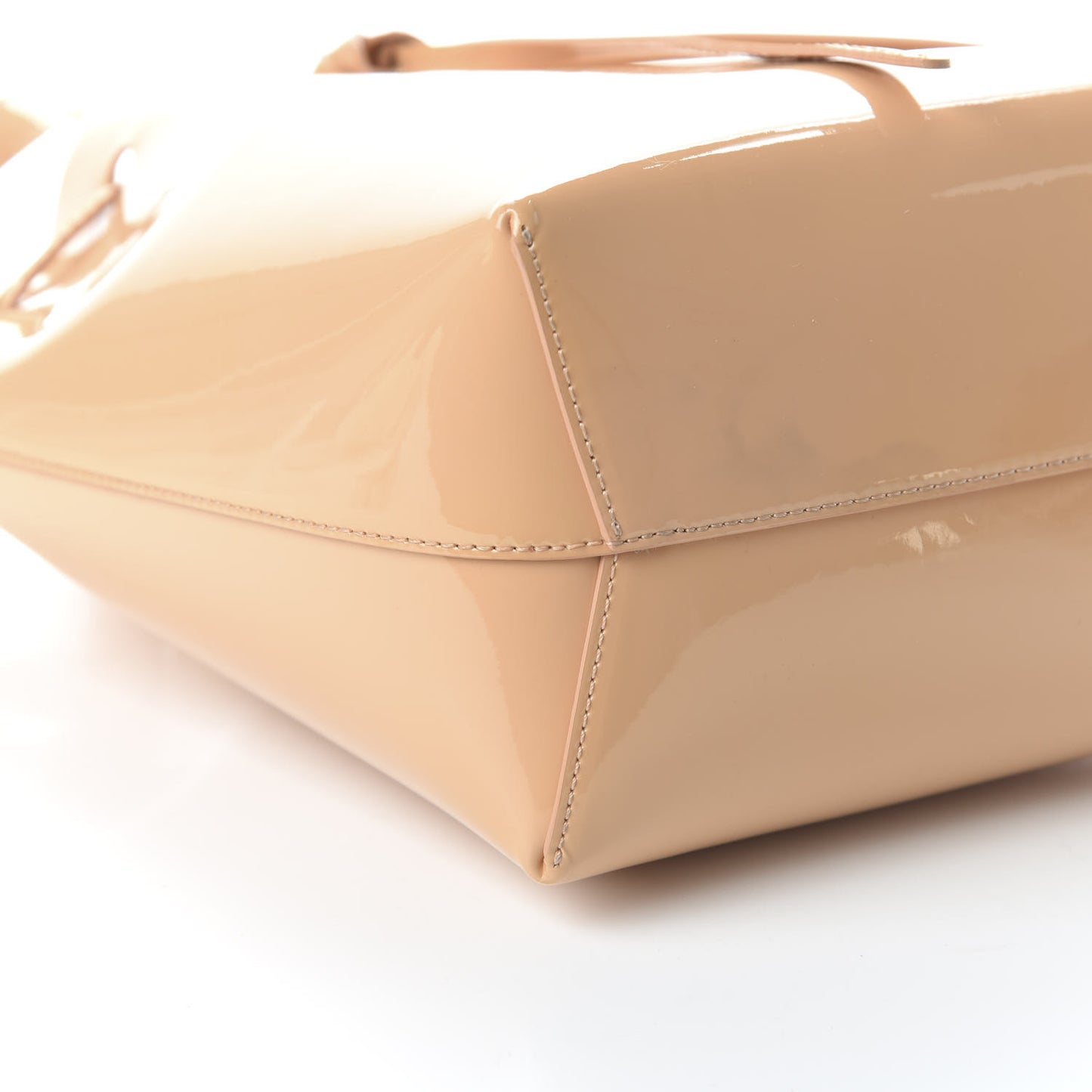 Patent Calfskin Bucket Bag Rosa
