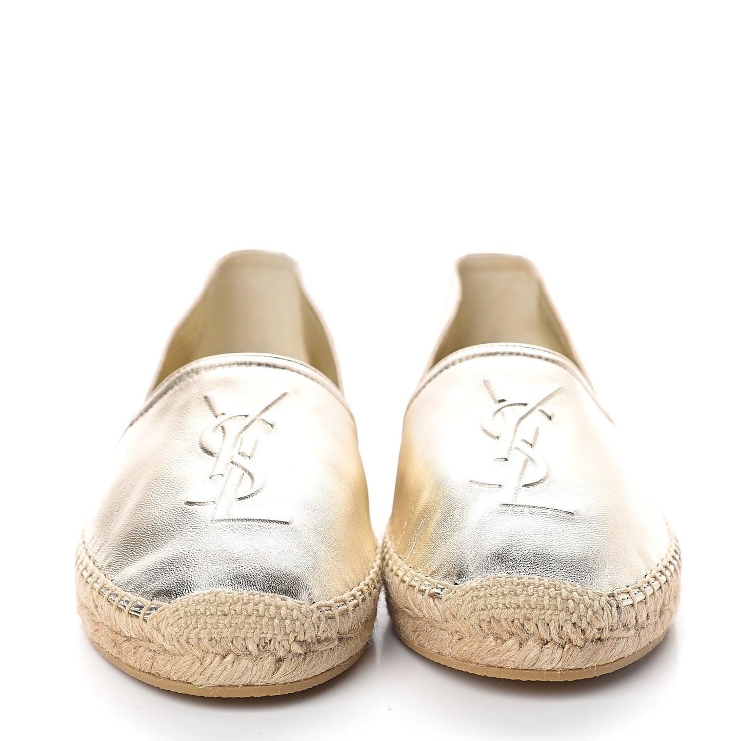 Metallic Lambskin Monogram Espadrilles 39.5 Platino
