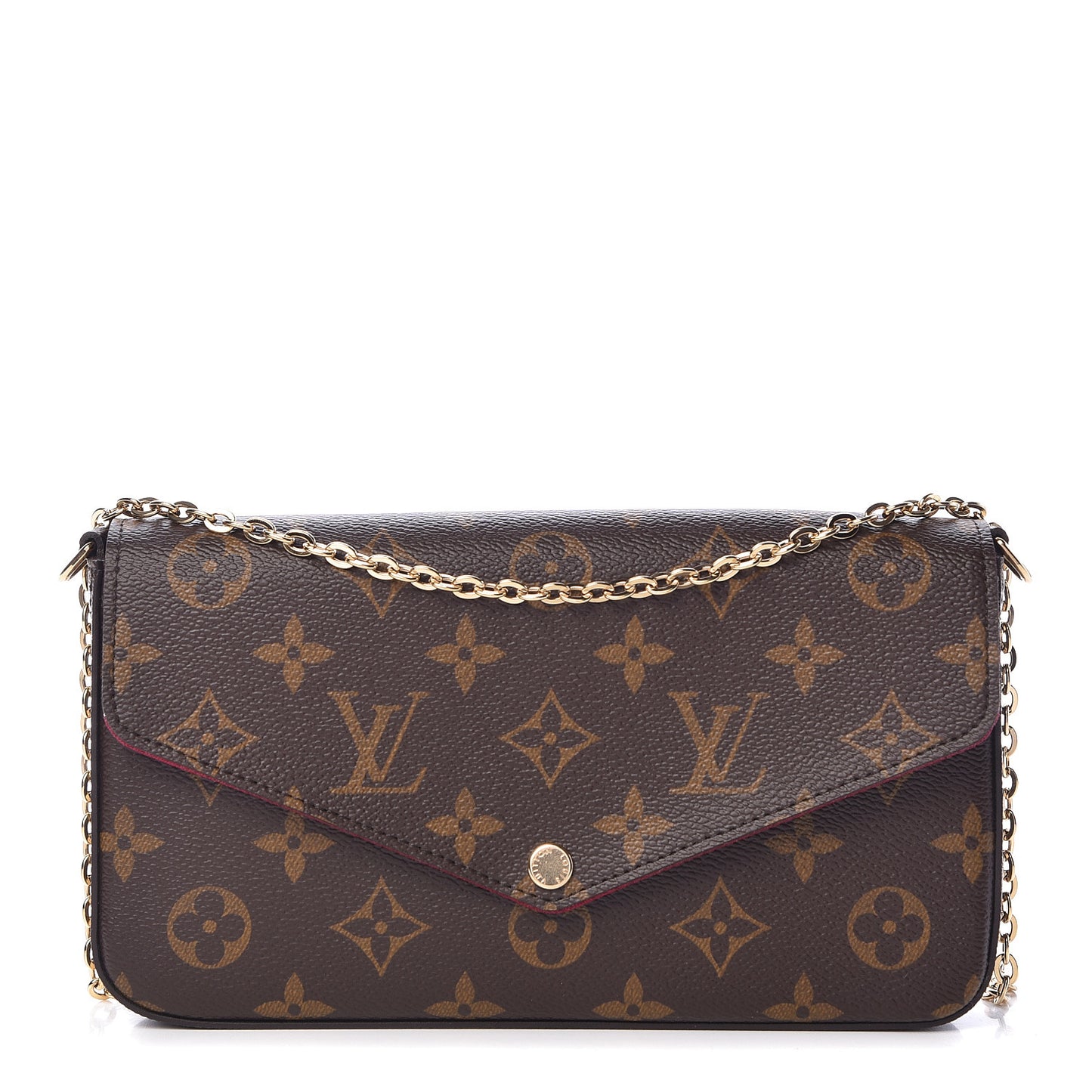 Monogram Pochette Felicie Chain Wallet Fuchsia