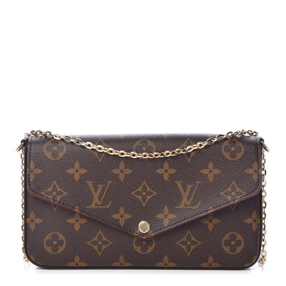 Louis Vuitton Monogram Pochette Felicie Chain Wallet Fuchsia 1 of 12
